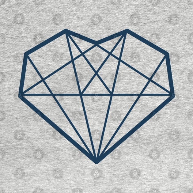 Geometric Blue Diamond Heart by KimVanG